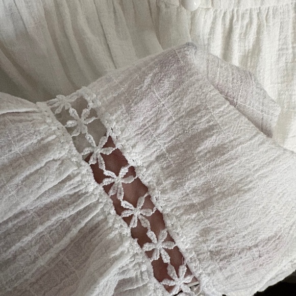 Princess Polly Women’s SZ 8 White Mini Dress w/Floaral Cut Detail 3/4 Sleeve - Picture 8 of 11